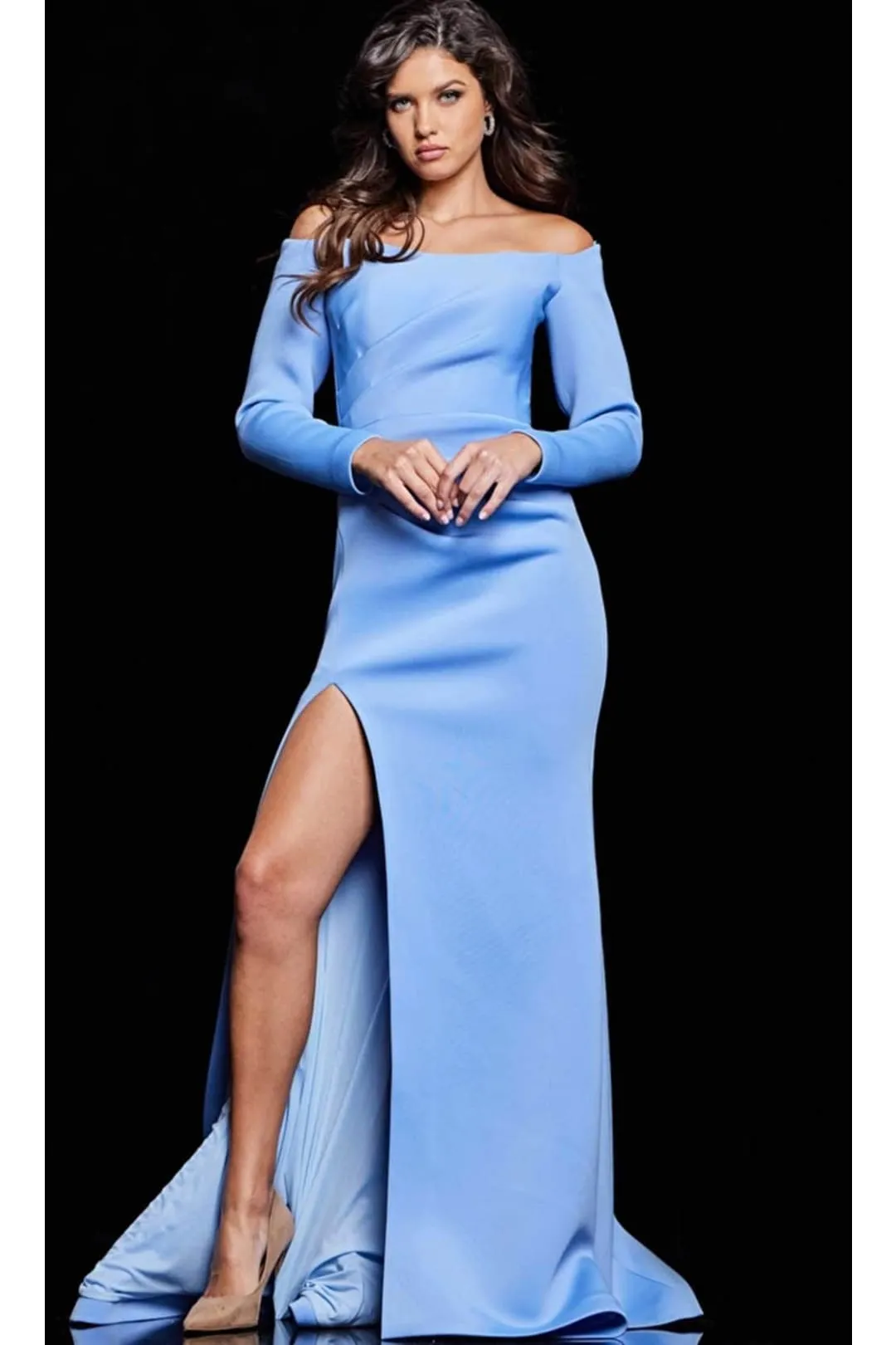 Jovani 37148 - Corset Evening Dress with Slit