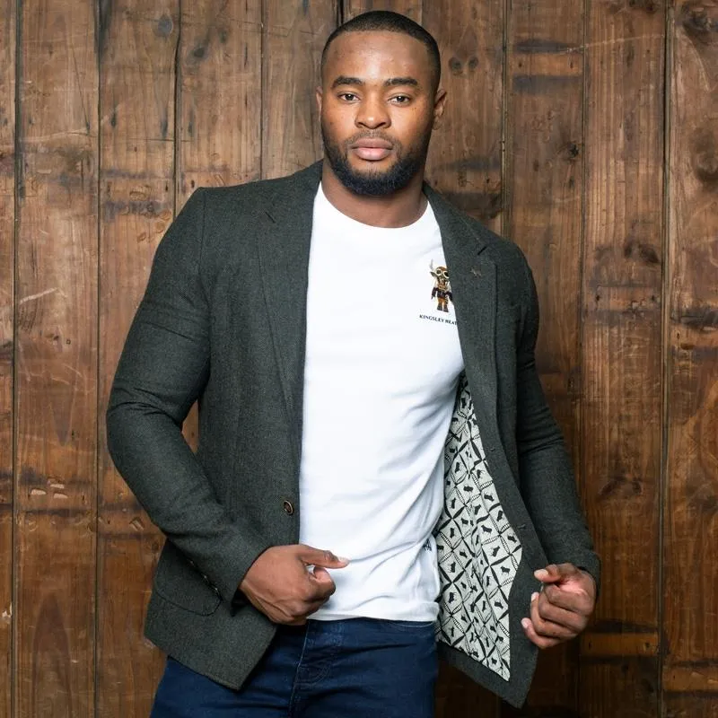 Kingsley Heath Urban Luxury Tweed Blazer - Fatigue