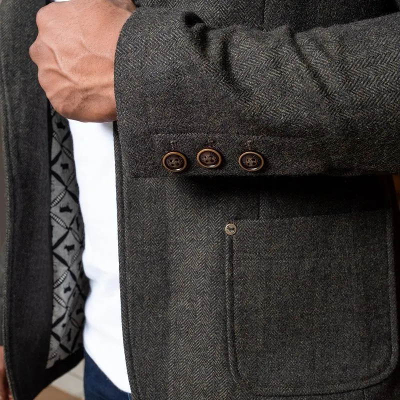 Kingsley Heath Urban Luxury Tweed Blazer - Fatigue