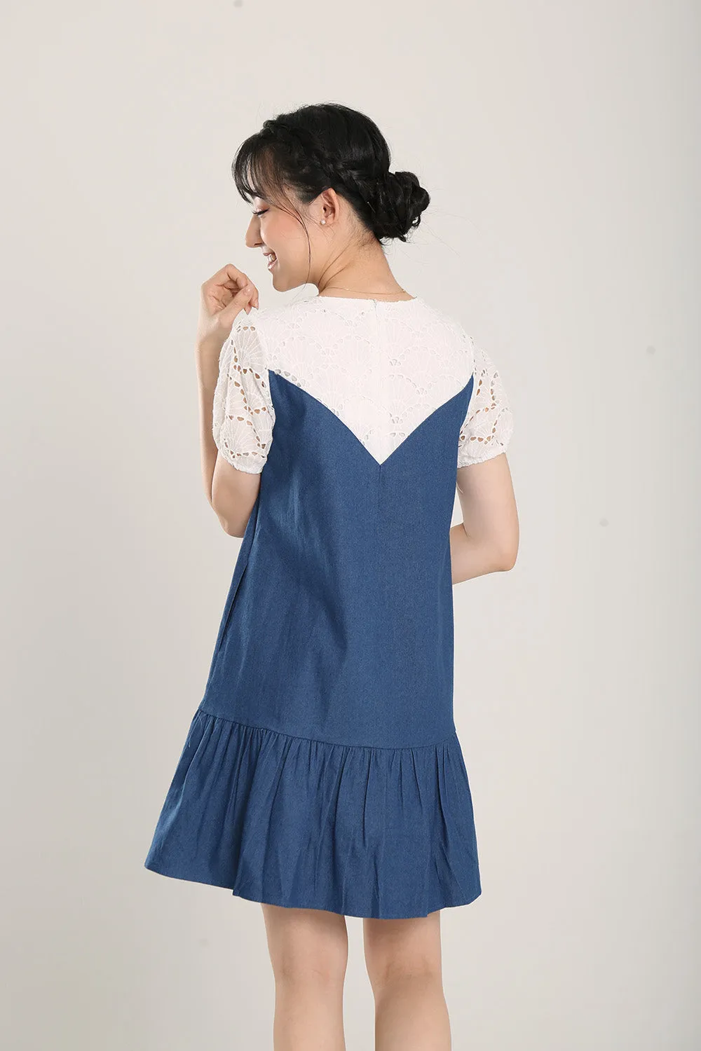 Liora Denim Dress in Dark Wash
