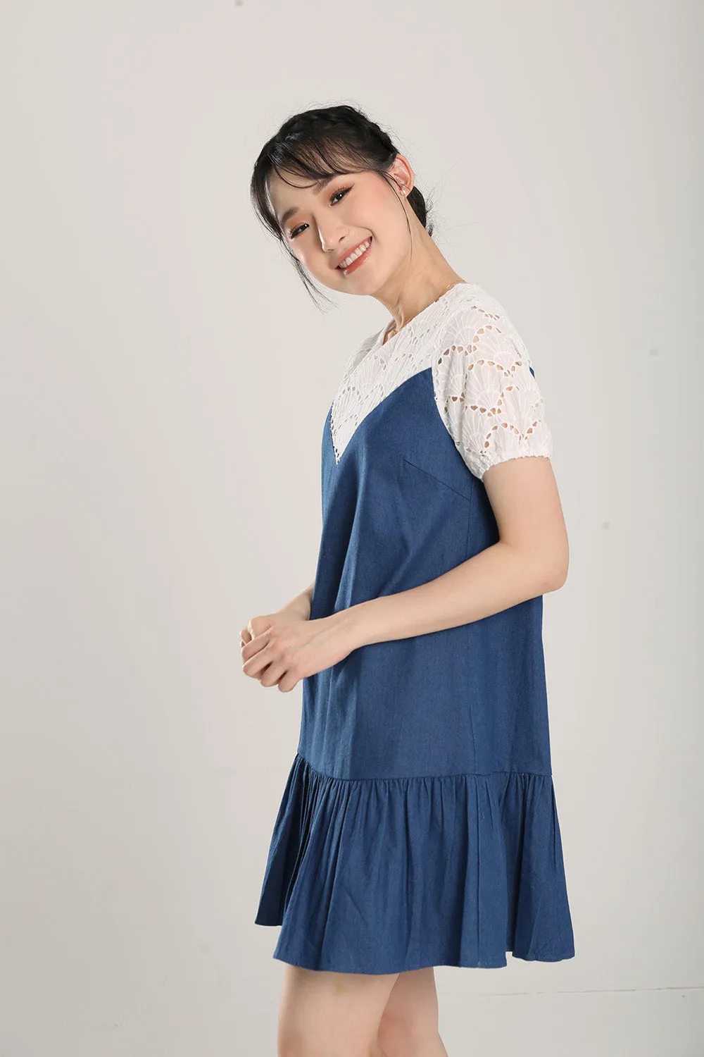 Liora Denim Dress in Dark Wash