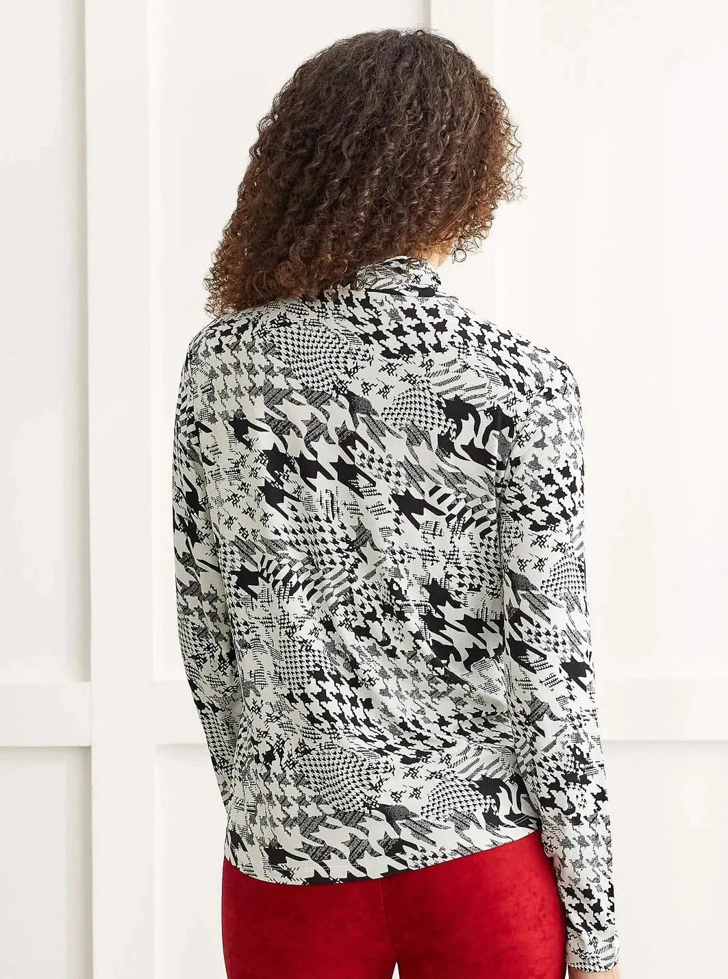 Long Sleeve Mock Neck Top [Cream-1562O]
