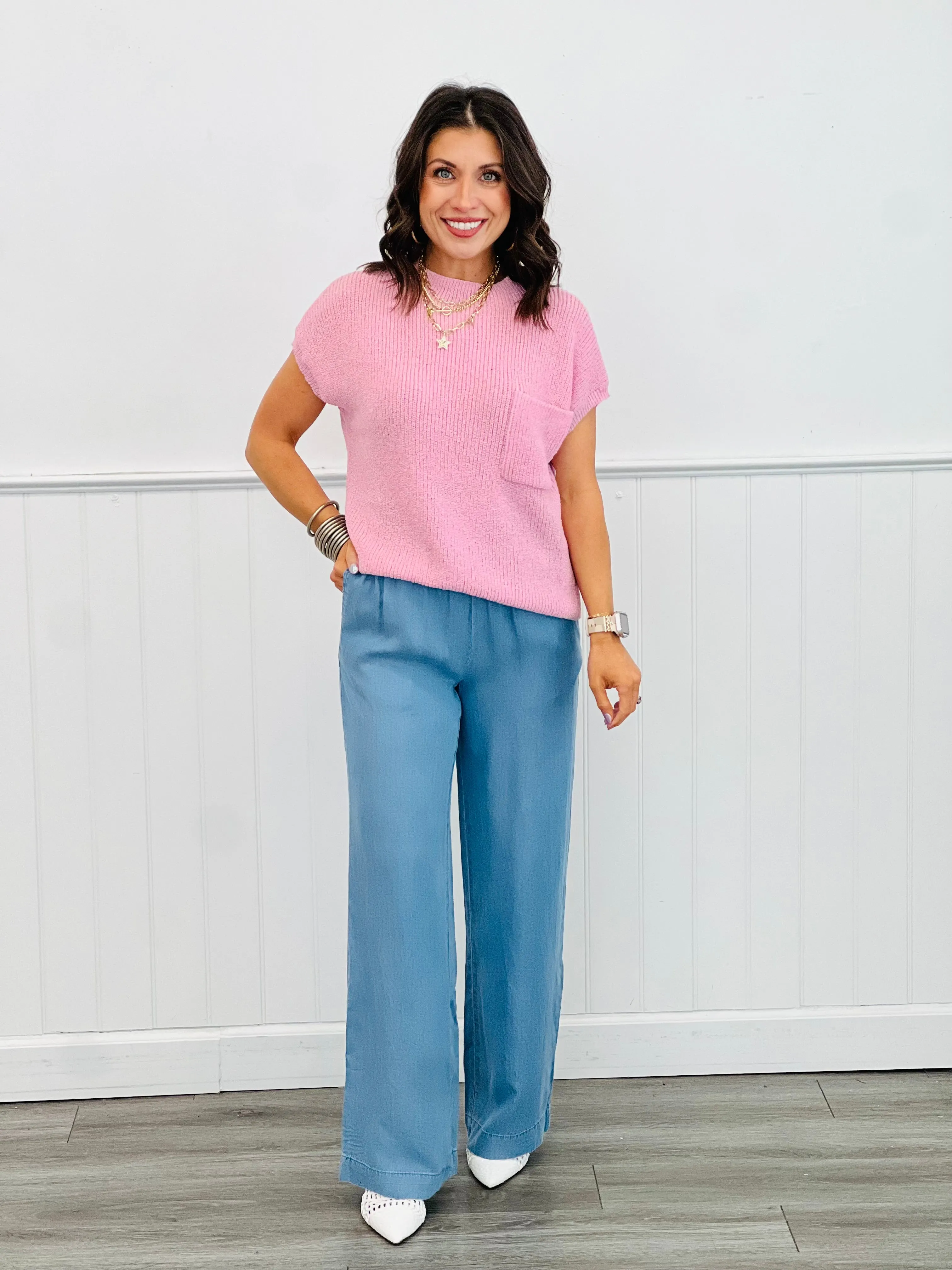 Mock Neck Sweater Top (Reg.)-2 Colors