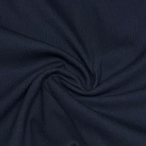 Navy Cotton/Spandex Rib Knit Fabric - 2x1