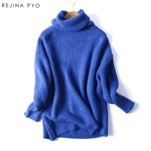 Oversized Sweater Women Oversize Basic Knitted Turtleneck Sweater  l
