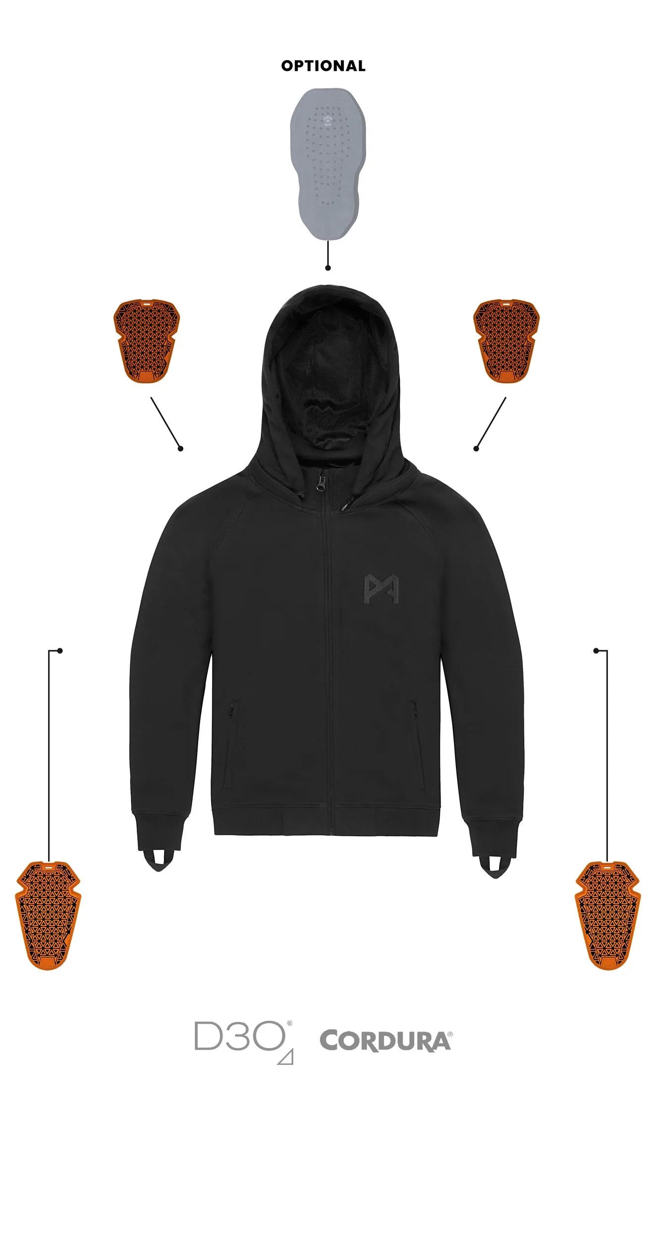Pando Moto - PHANTOM MOTO HOODIE BLACK