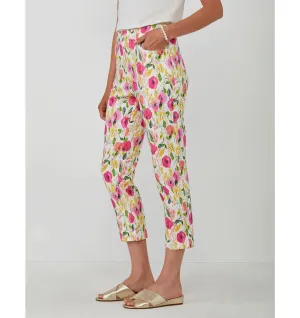 Pants Cropped Peony Print