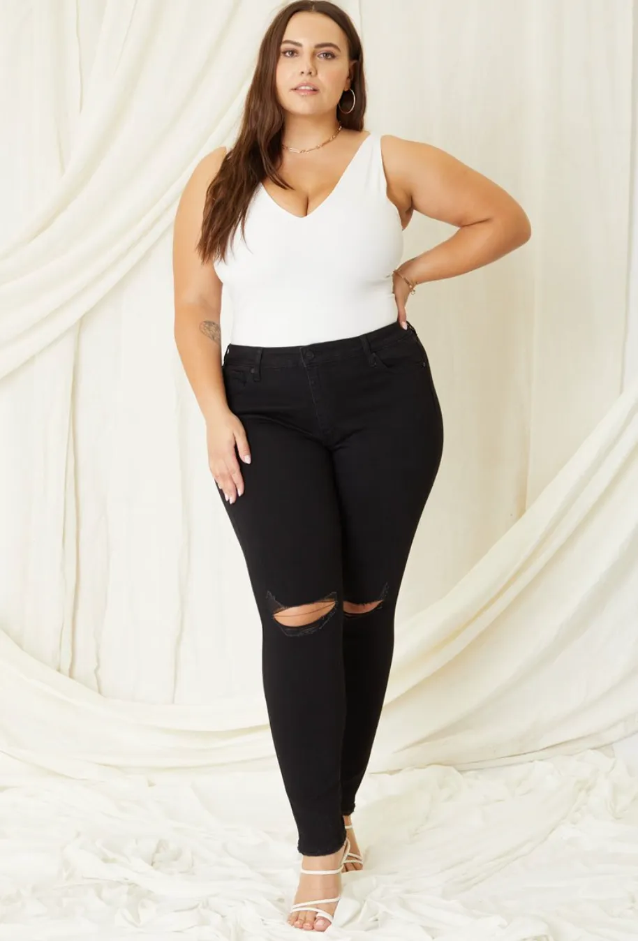 Plus Size High Rise Super Skinny Jeans Kancan