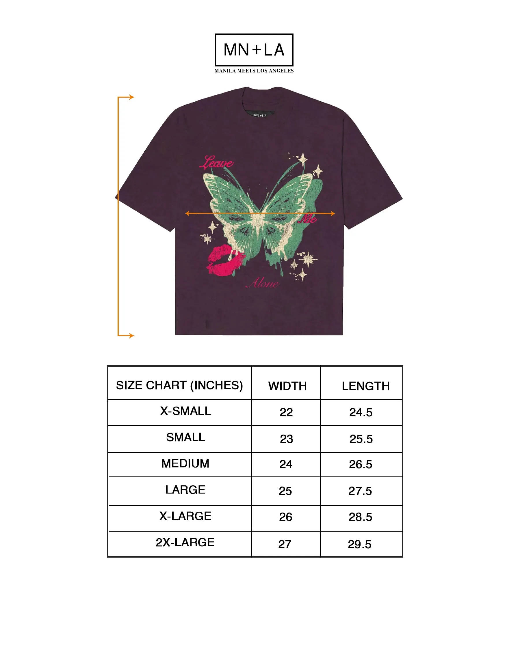 "LEAVE ME ALONE" TEE IN SHADOW PURPLE