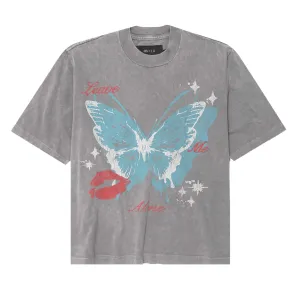 "LEAVE ME ALONE" TEE IN STONE/CASTLETON