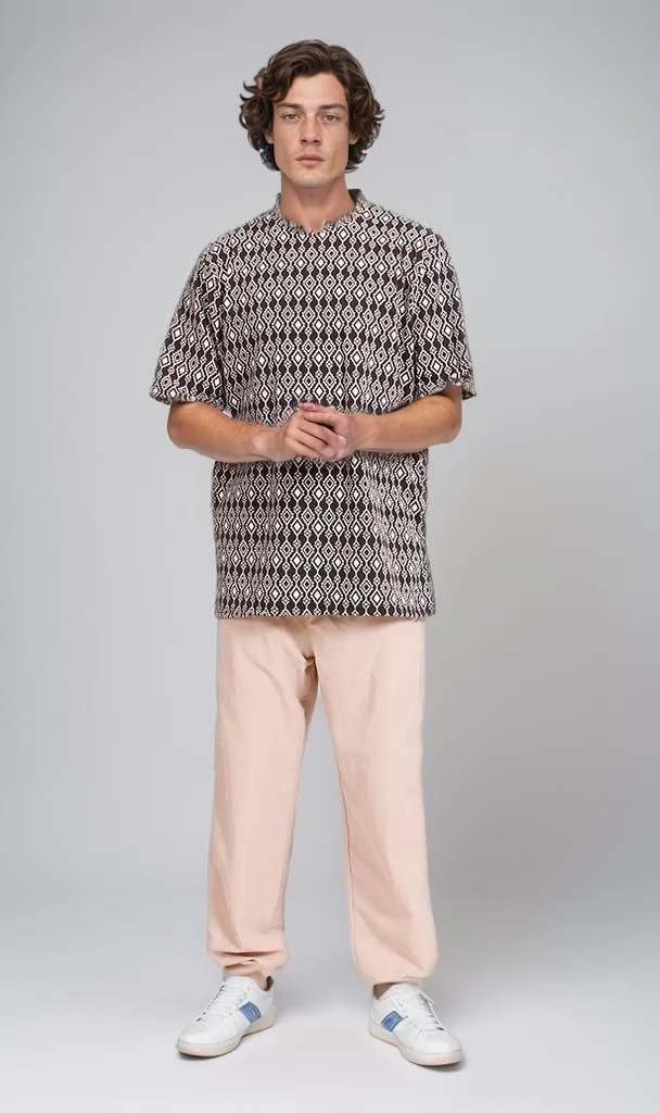 R208461 - Patterned Oversized T-Shirt - Black & White