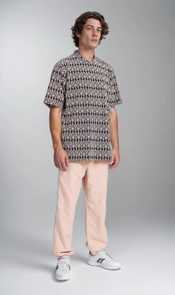 R208461 - Patterned Oversized T-Shirt - Black & White