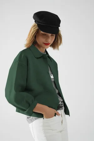 Relaxed high quality knitted Cardigan in Emerald Green