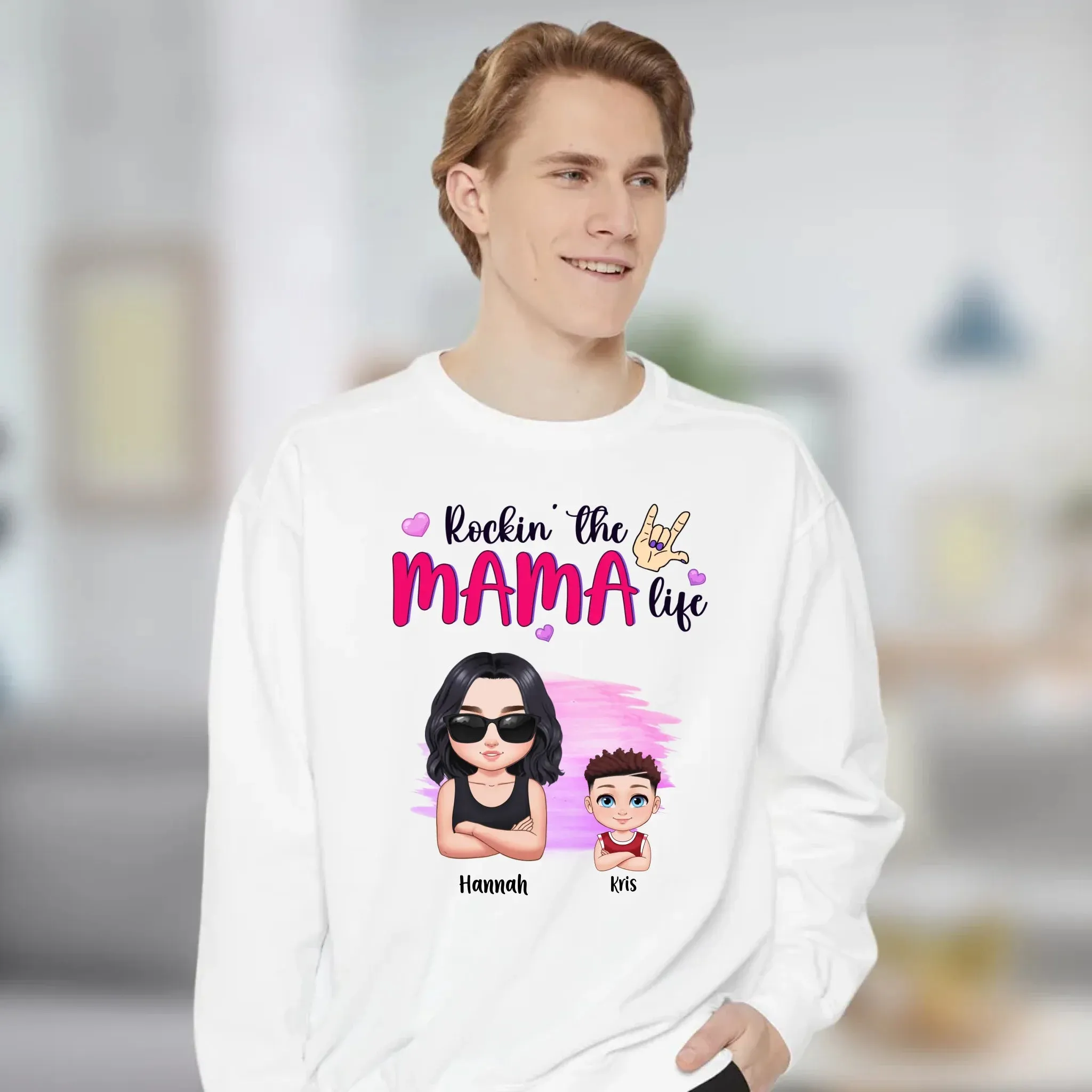 Rockin' The Mama Life - Custom Name - Personalized Gifts For Mom - Sweater