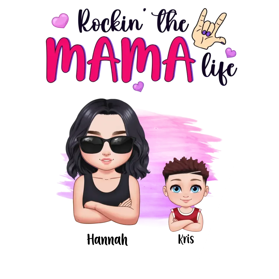Rockin' The Mama Life - Custom Name - Personalized Gifts For Mom - Sweater
