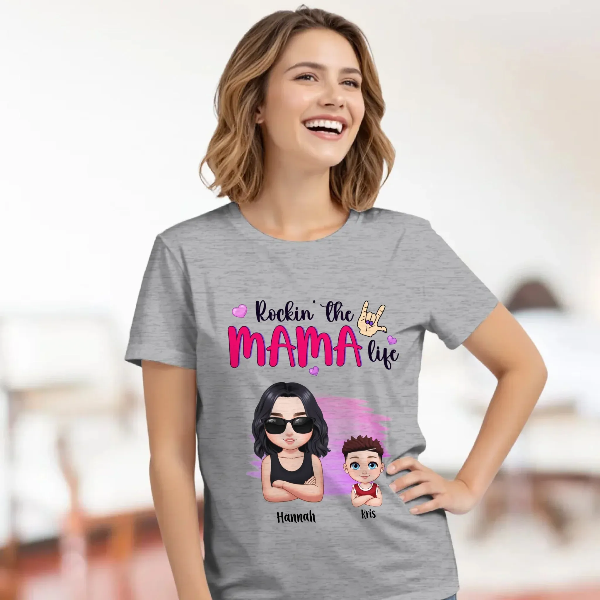 Rockin' The Mama Life - Custom Name - Personalized Gifts For Mom - Sweater