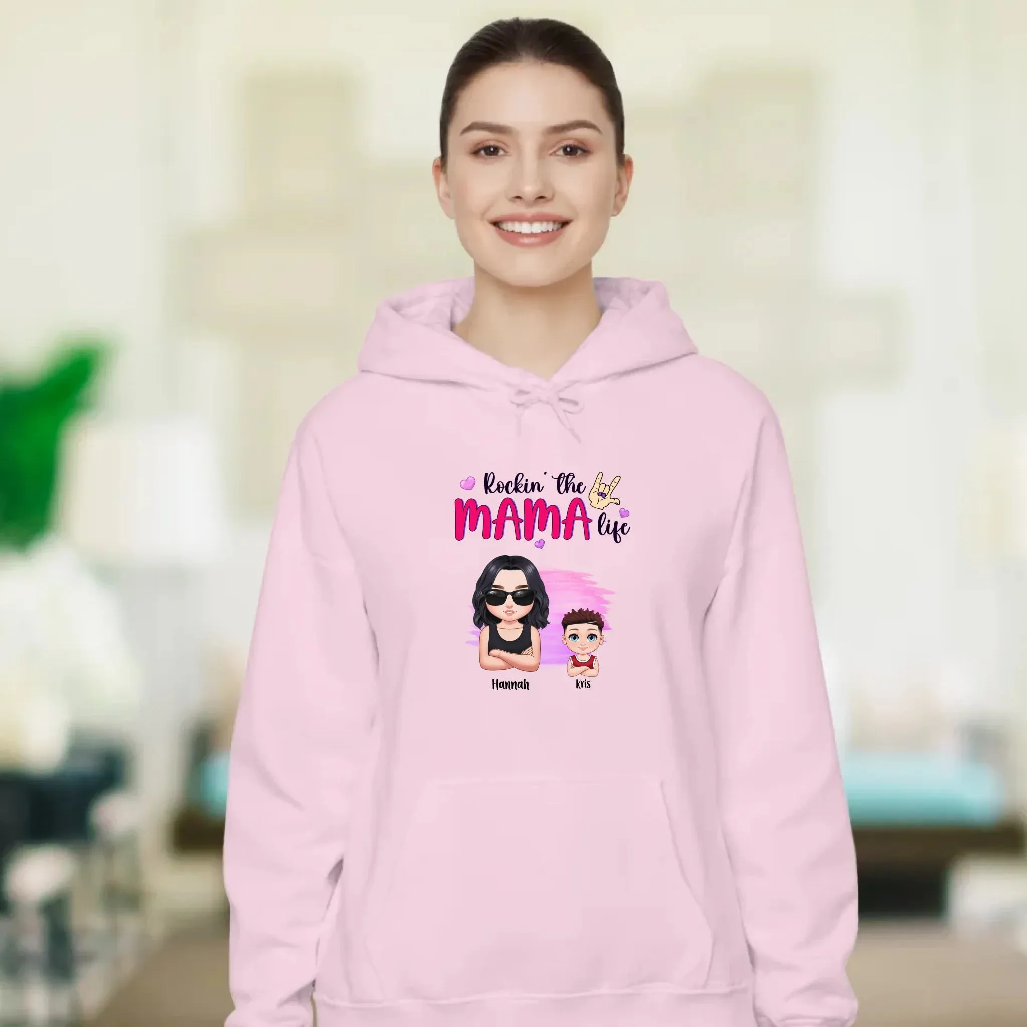 Rockin' The Mama Life - Custom Name - Personalized Gifts For Mom - Sweater