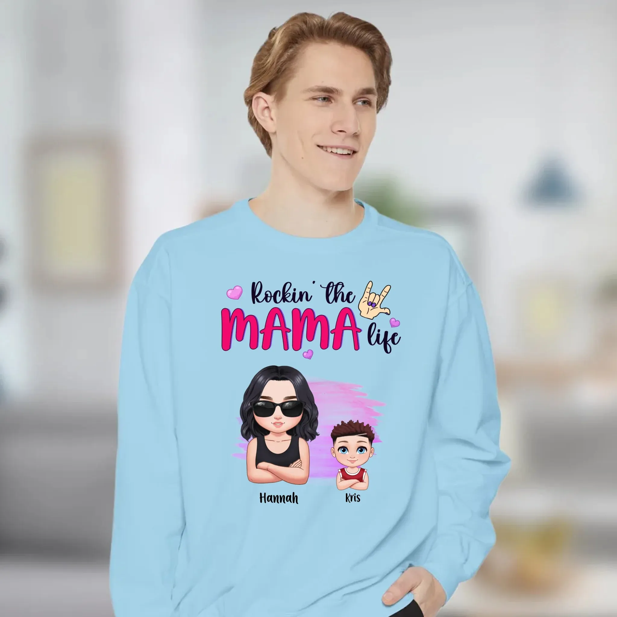 Rockin' The Mama Life - Custom Name - Personalized Gifts For Mom - Sweater