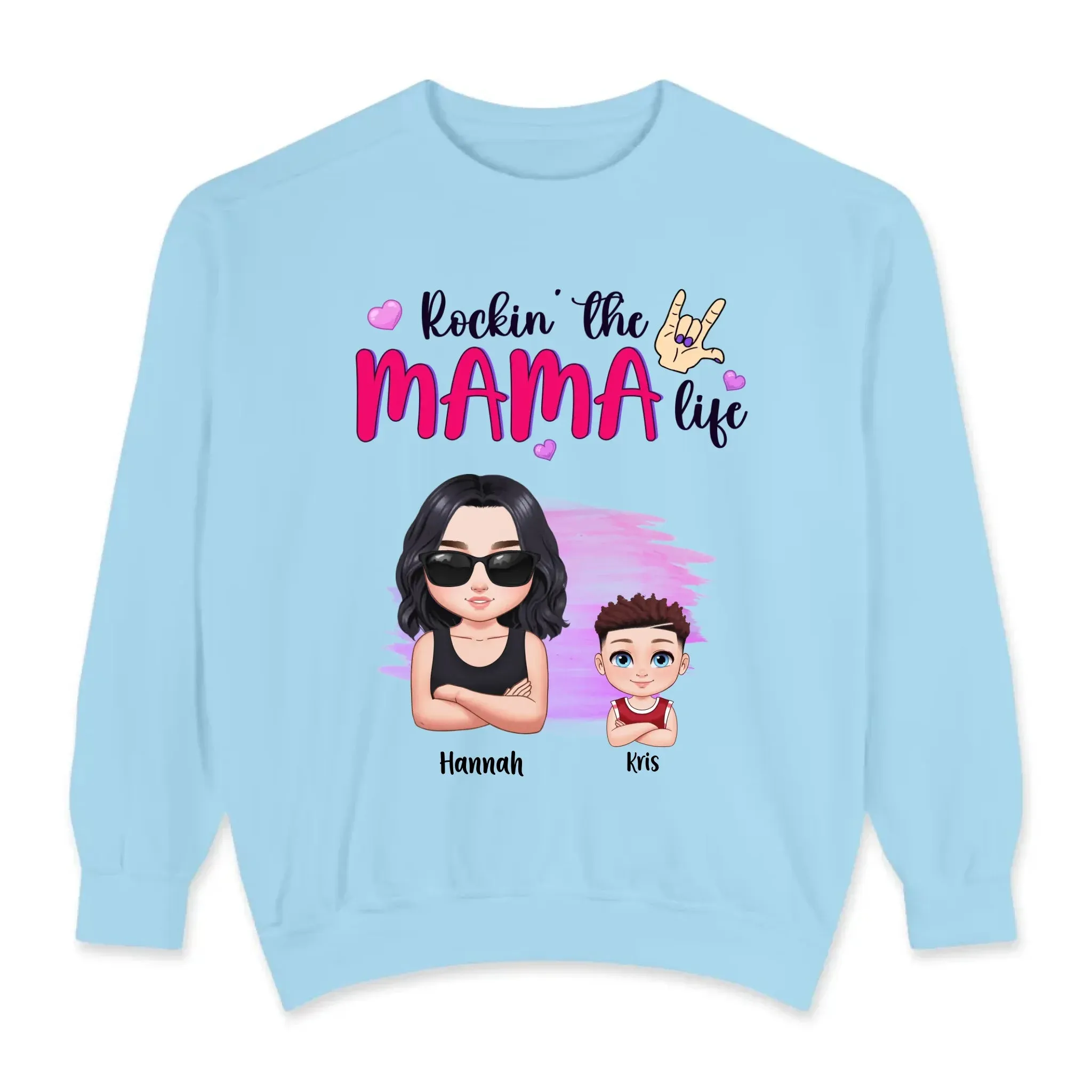 Rockin' The Mama Life - Custom Name - Personalized Gifts For Mom - Sweater