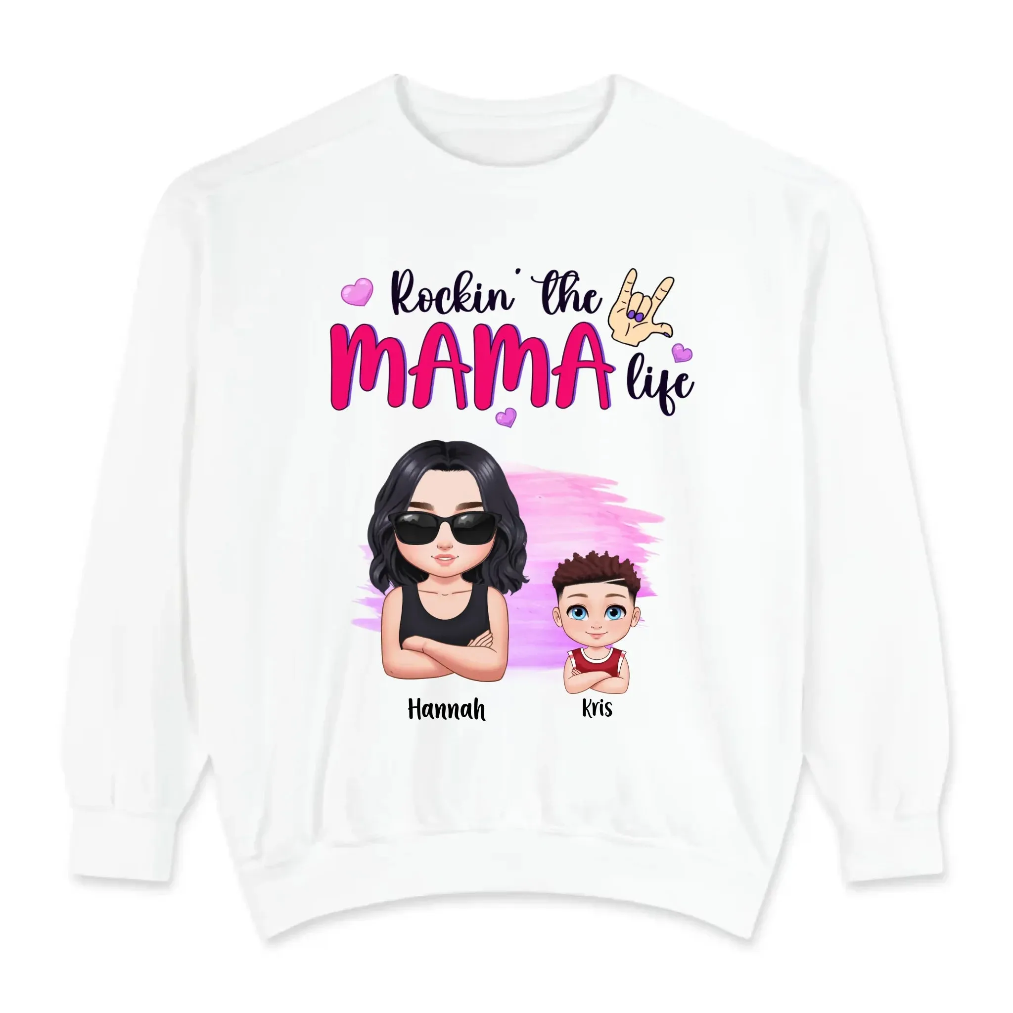 Rockin' The Mama Life - Custom Name - Personalized Gifts For Mom - Sweater