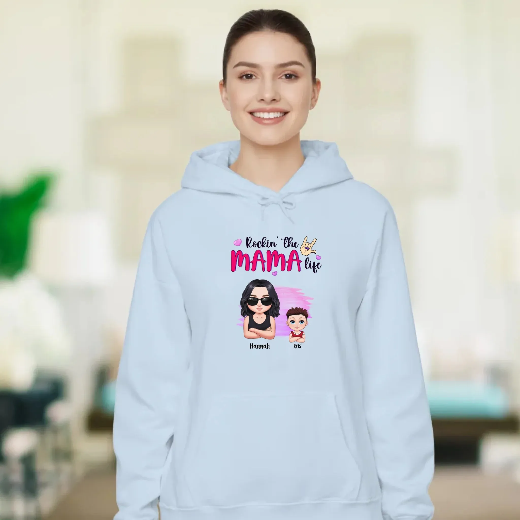 Rockin' The Mama Life - Custom Name - Personalized Gifts For Mom - Sweater