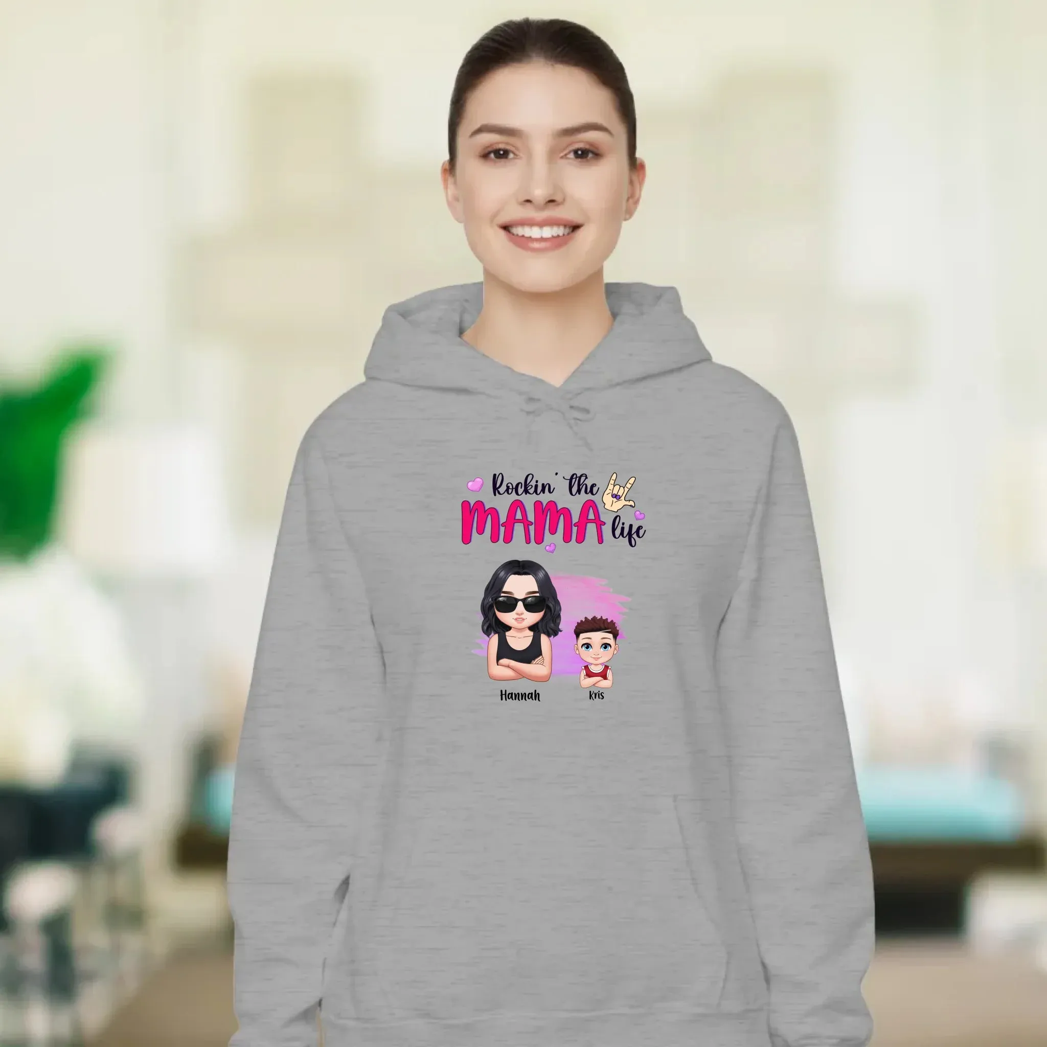 Rockin' The Mama Life - Custom Name - Personalized Gifts For Mom - Sweater