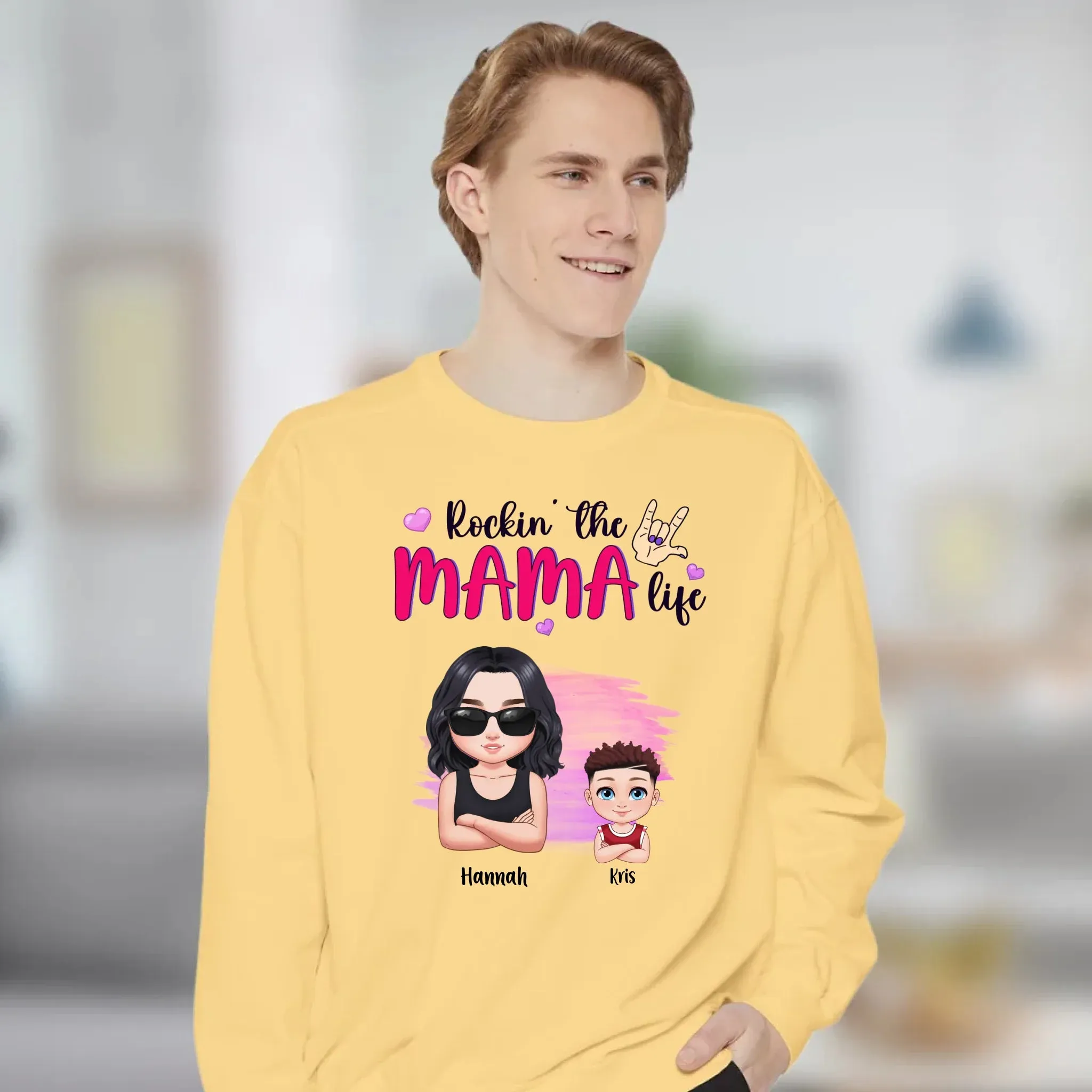 Rockin' The Mama Life - Custom Name - Personalized Gifts For Mom - Sweater