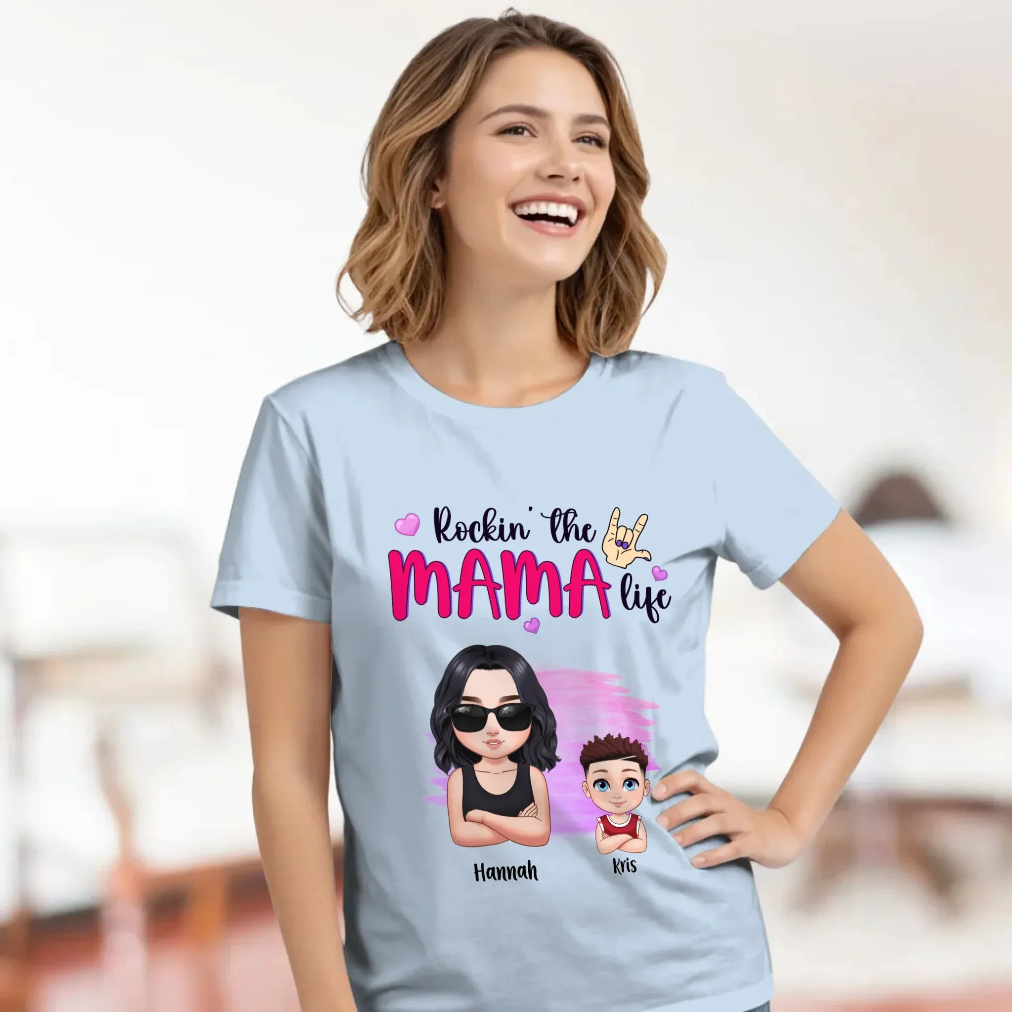 Rockin' The Mama Life - Custom Name - Personalized Gifts For Mom - Sweater