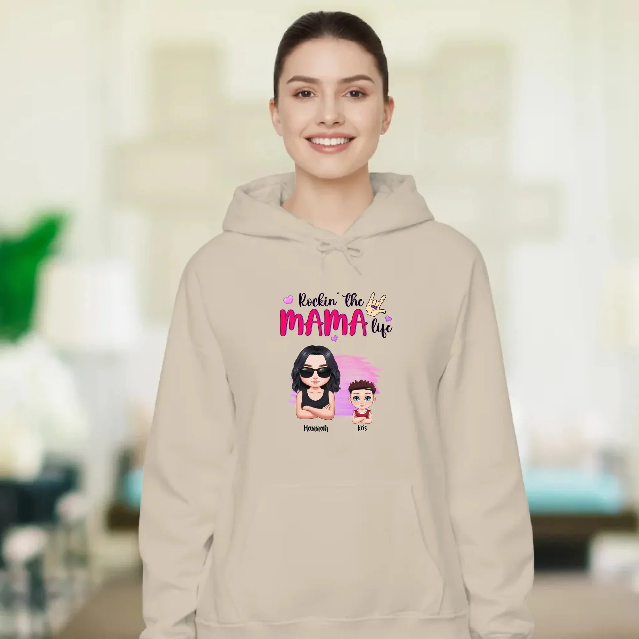 Rockin' The Mama Life - Custom Name - Personalized Gifts For Mom - Sweater