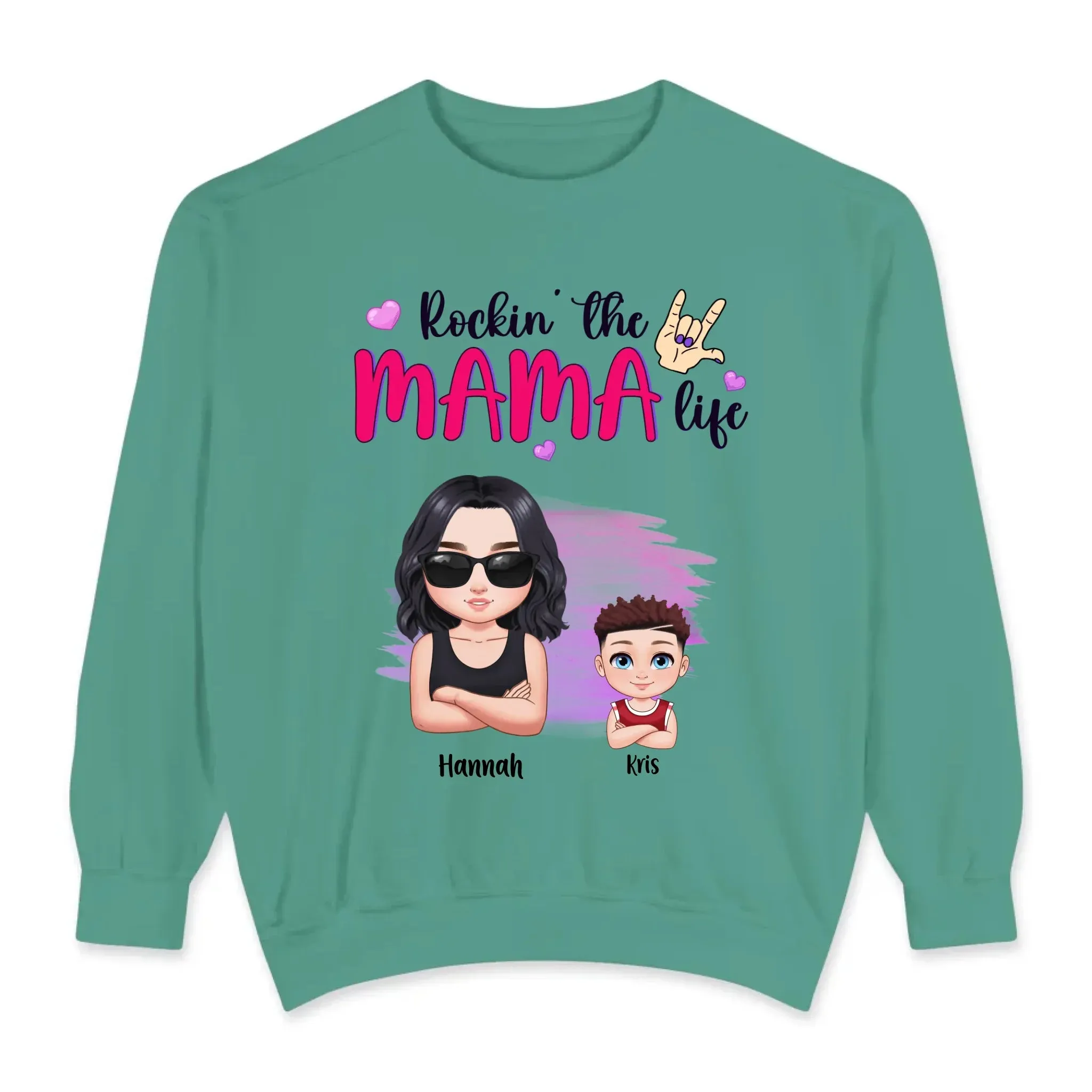 Rockin' The Mama Life - Custom Name - Personalized Gifts For Mom - Sweater