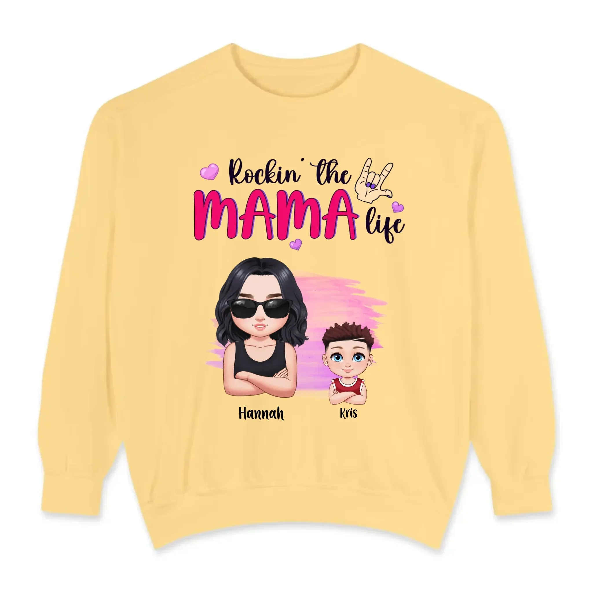 Rockin' The Mama Life - Custom Name - Personalized Gifts For Mom - Sweater