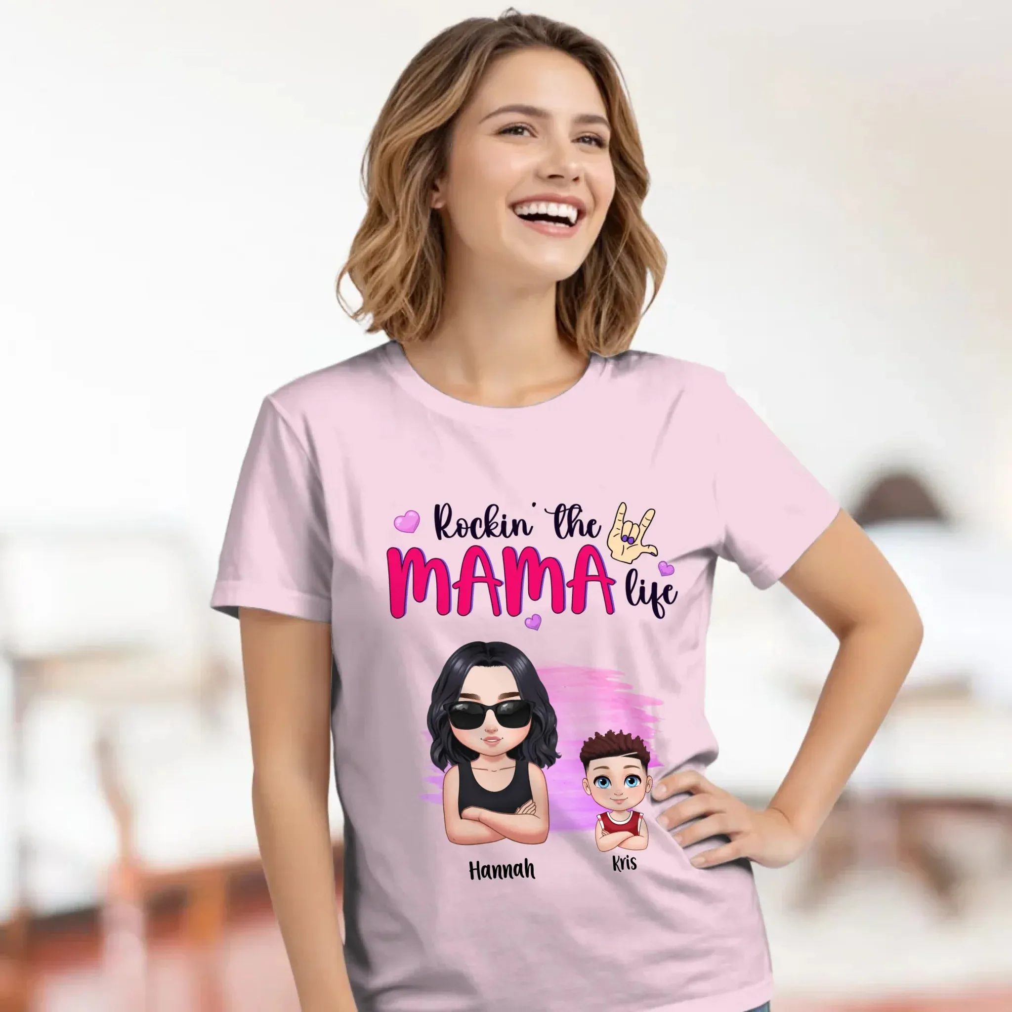 Rockin' The Mama Life - Custom Name - Personalized Gifts For Mom - Sweater