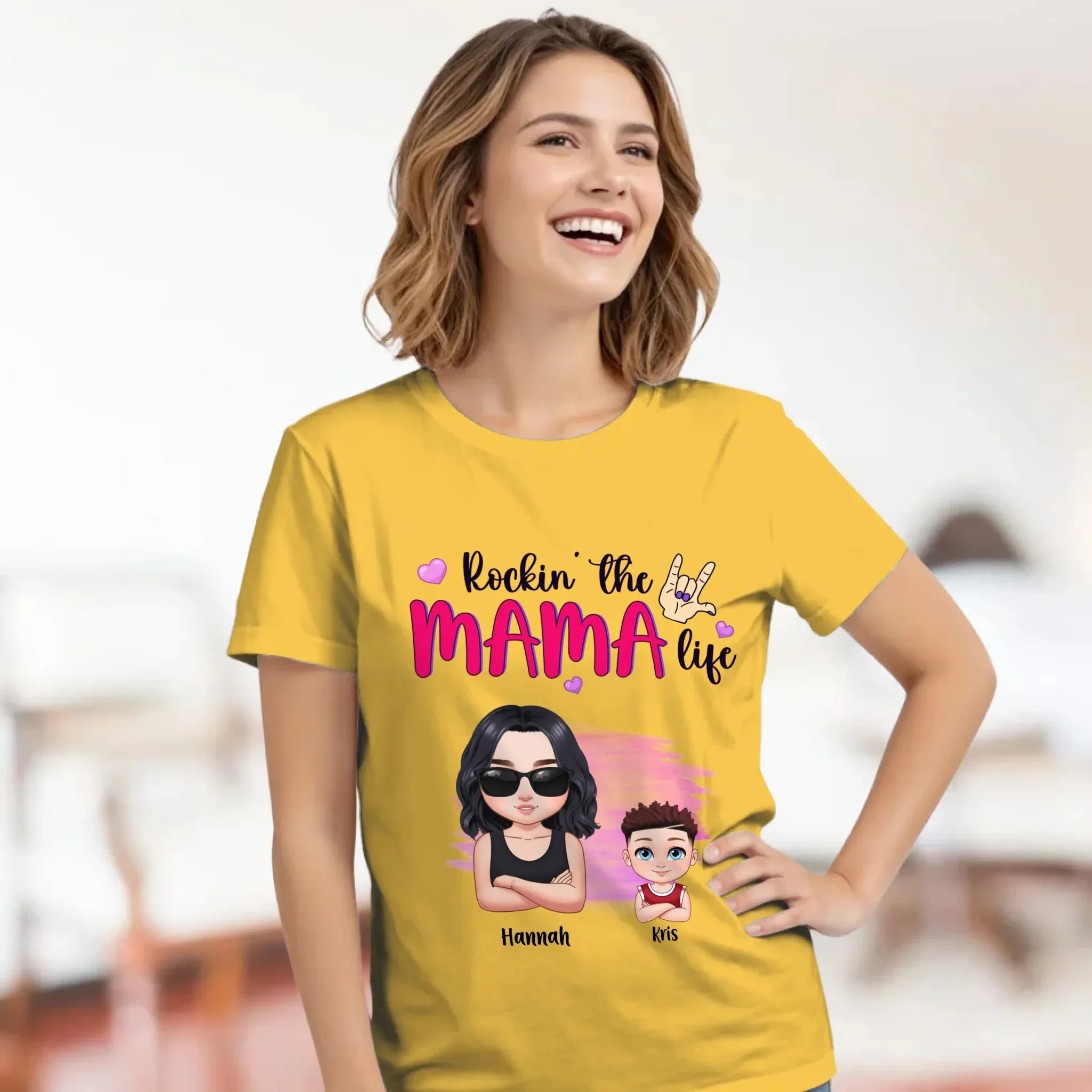 Rockin' The Mama Life - Custom Name - Personalized Gifts For Mom - Sweater