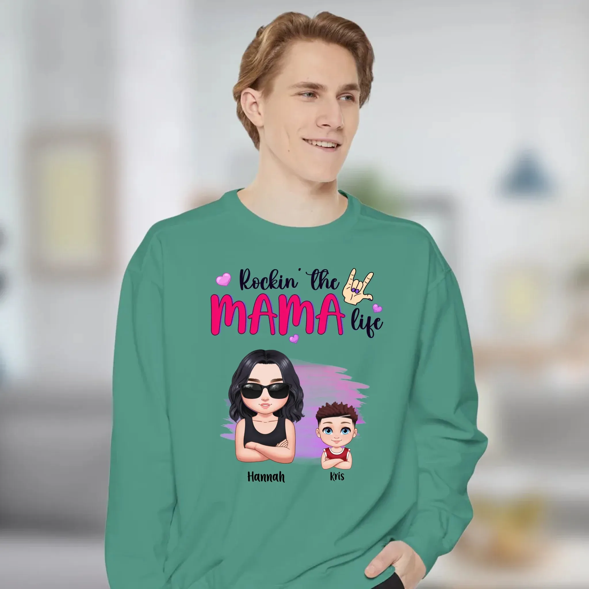 Rockin' The Mama Life - Custom Name - Personalized Gifts For Mom - Sweater