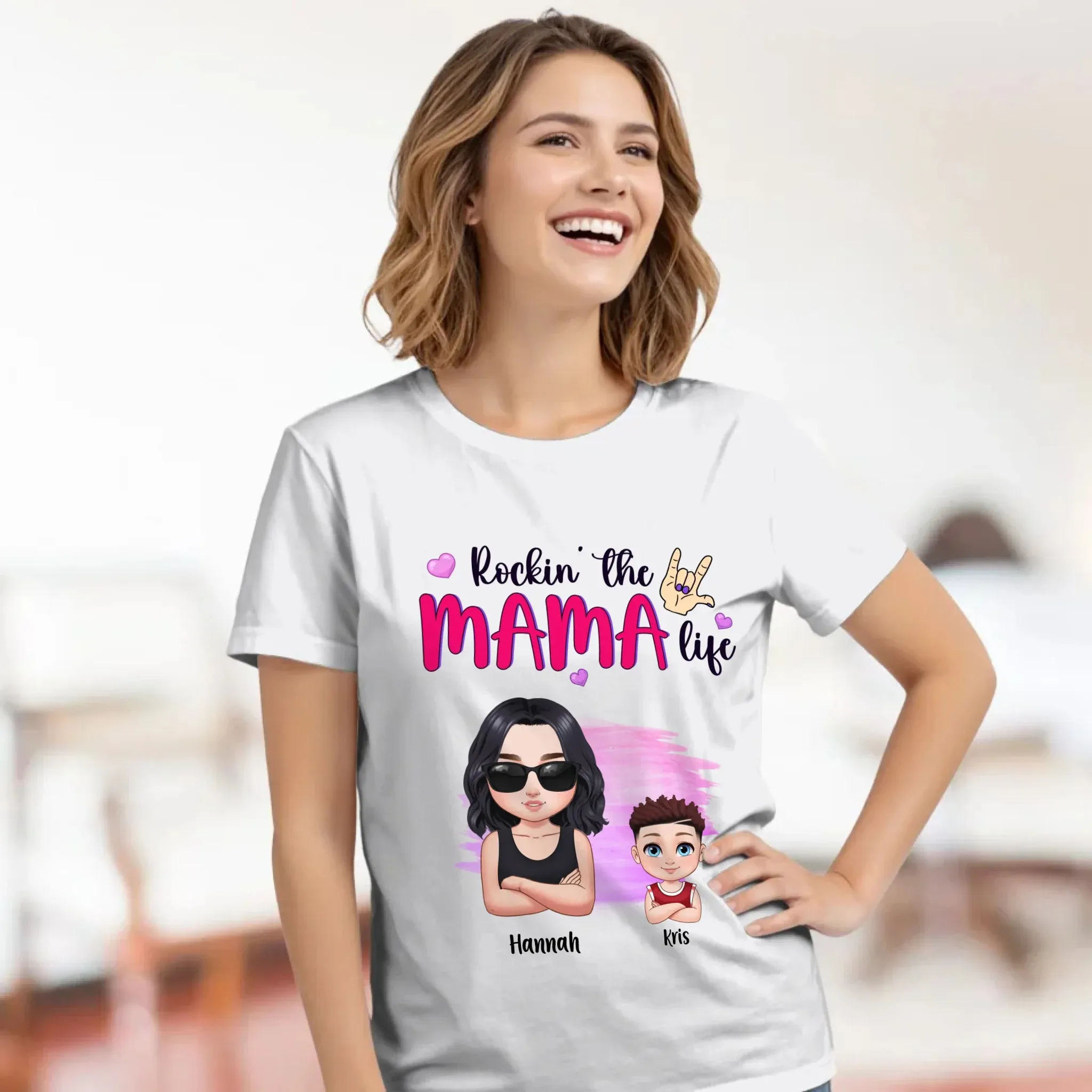 Rockin' The Mama Life - Custom Name - Personalized Gifts For Mom - Sweater