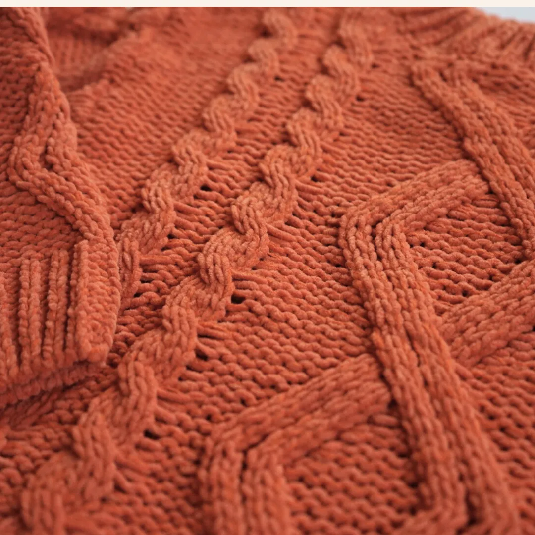 Rust Cable Knit Sweater- Child