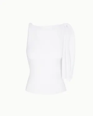Sleek Stretch Knotted Top | Bright White