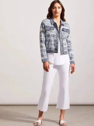 Sophia 5 Pocket Micro Flare Capri [White-7735O]