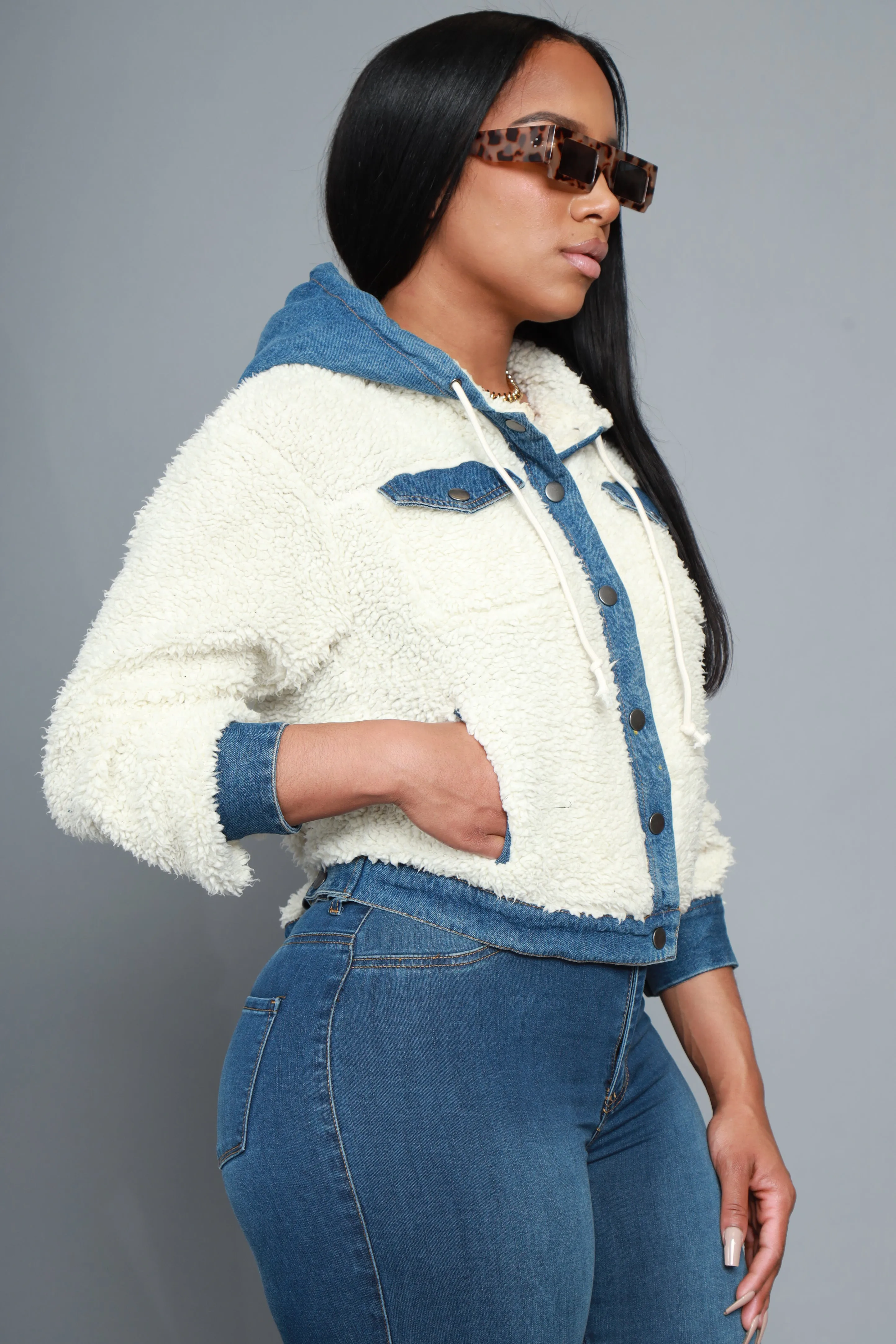 Take Your Pick Hooded Fuzzy Jacket - Cream