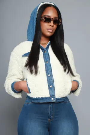Take Your Pick Hooded Fuzzy Jacket - Cream