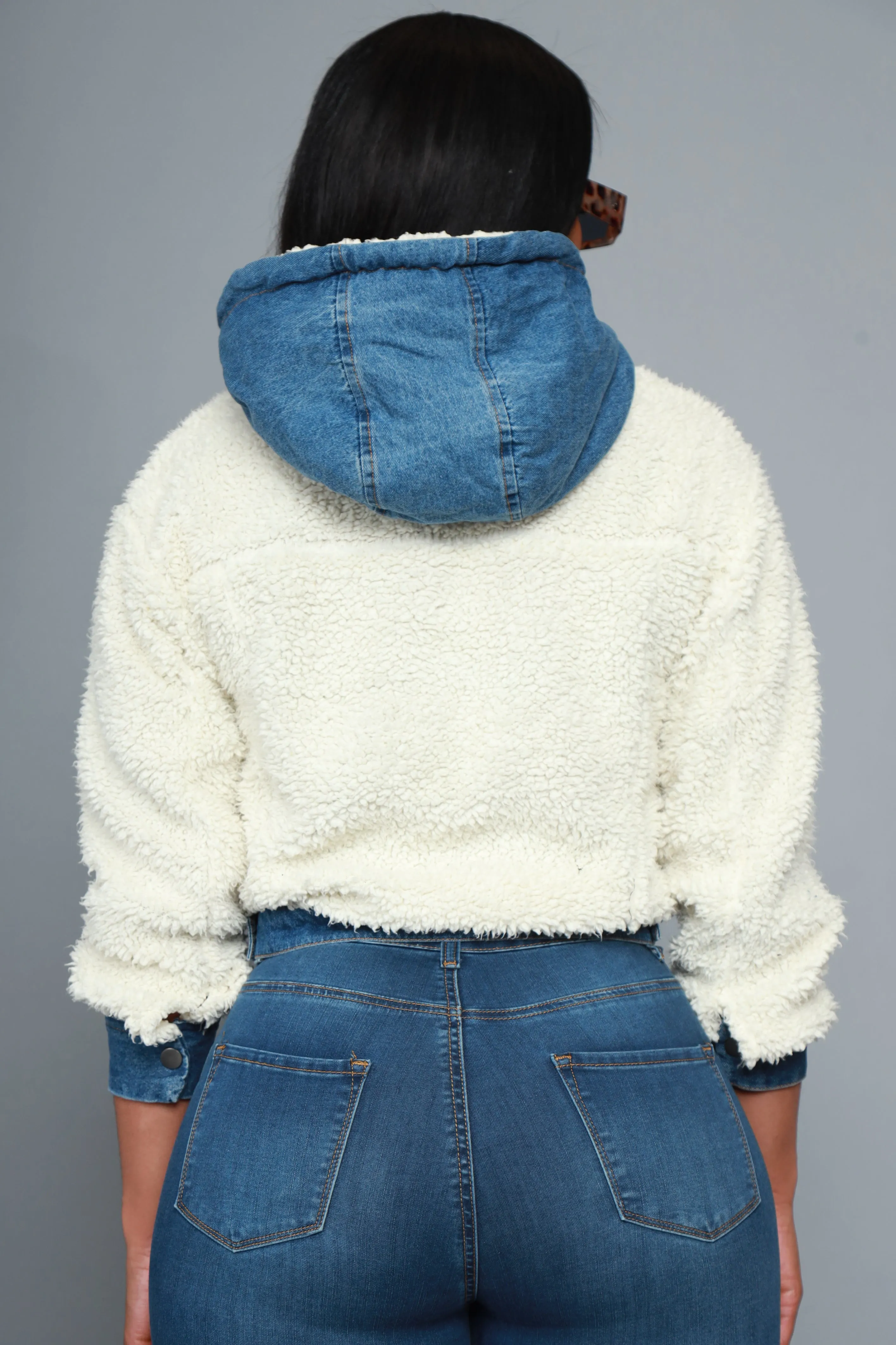 Take Your Pick Hooded Fuzzy Jacket - Cream