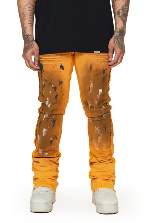 “TENACITY" ORANGE STACKED FLARE JEAN