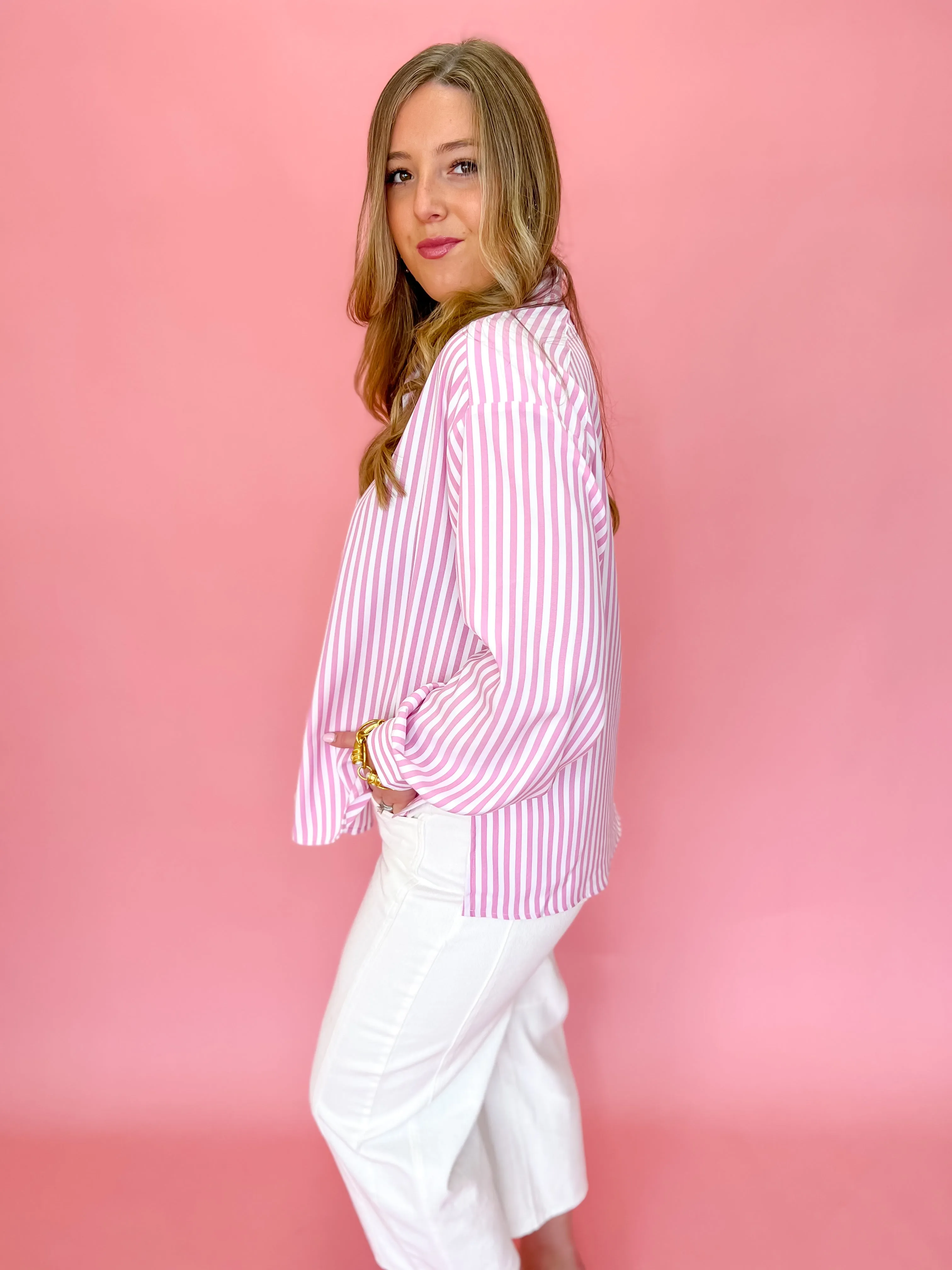 Timeless Lines Blouse - Pink
