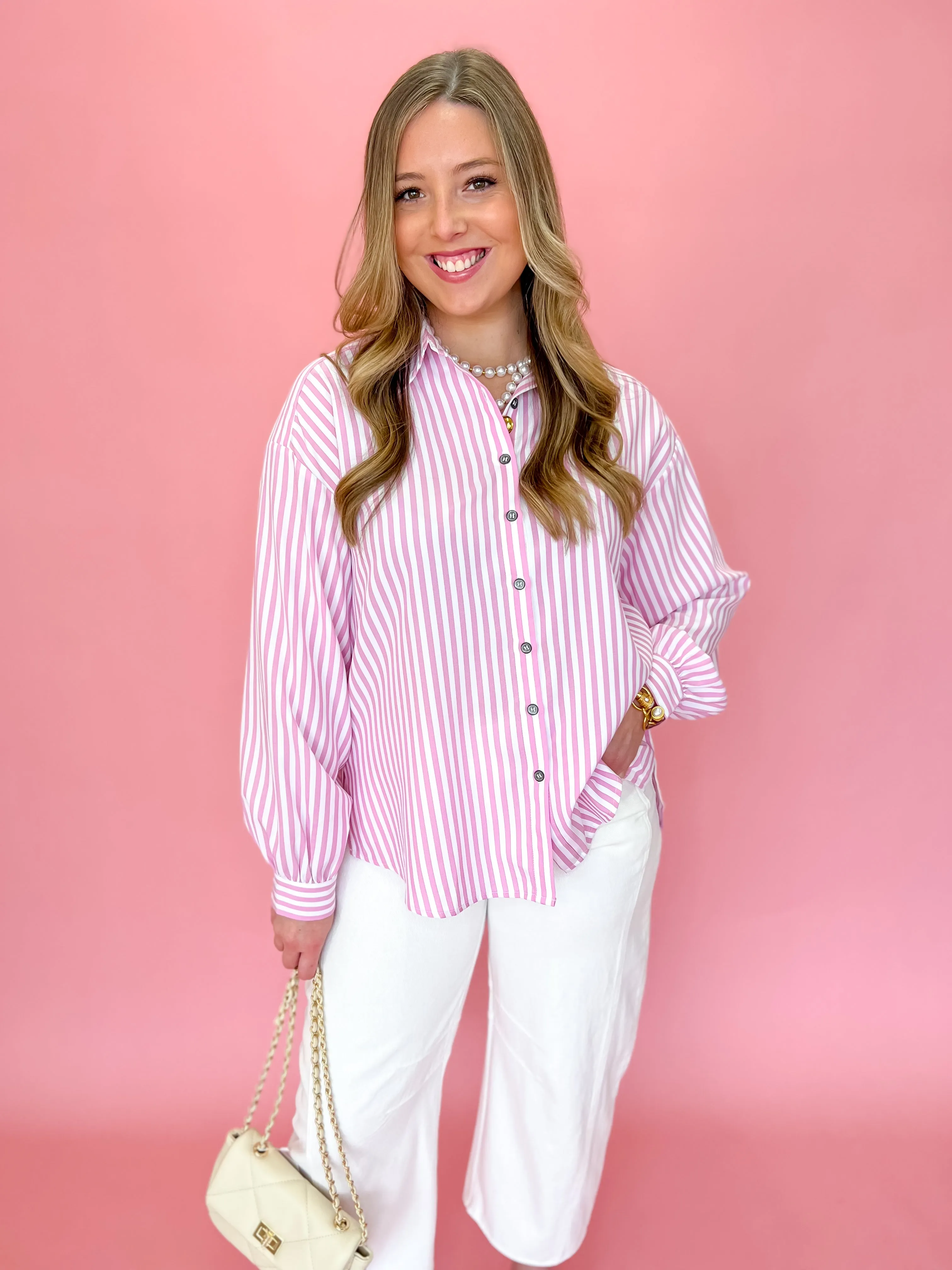 Timeless Lines Blouse - Pink