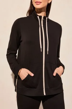 Tribal Long Sleeve Mock Neck Zipper Front Sweater - 20640
