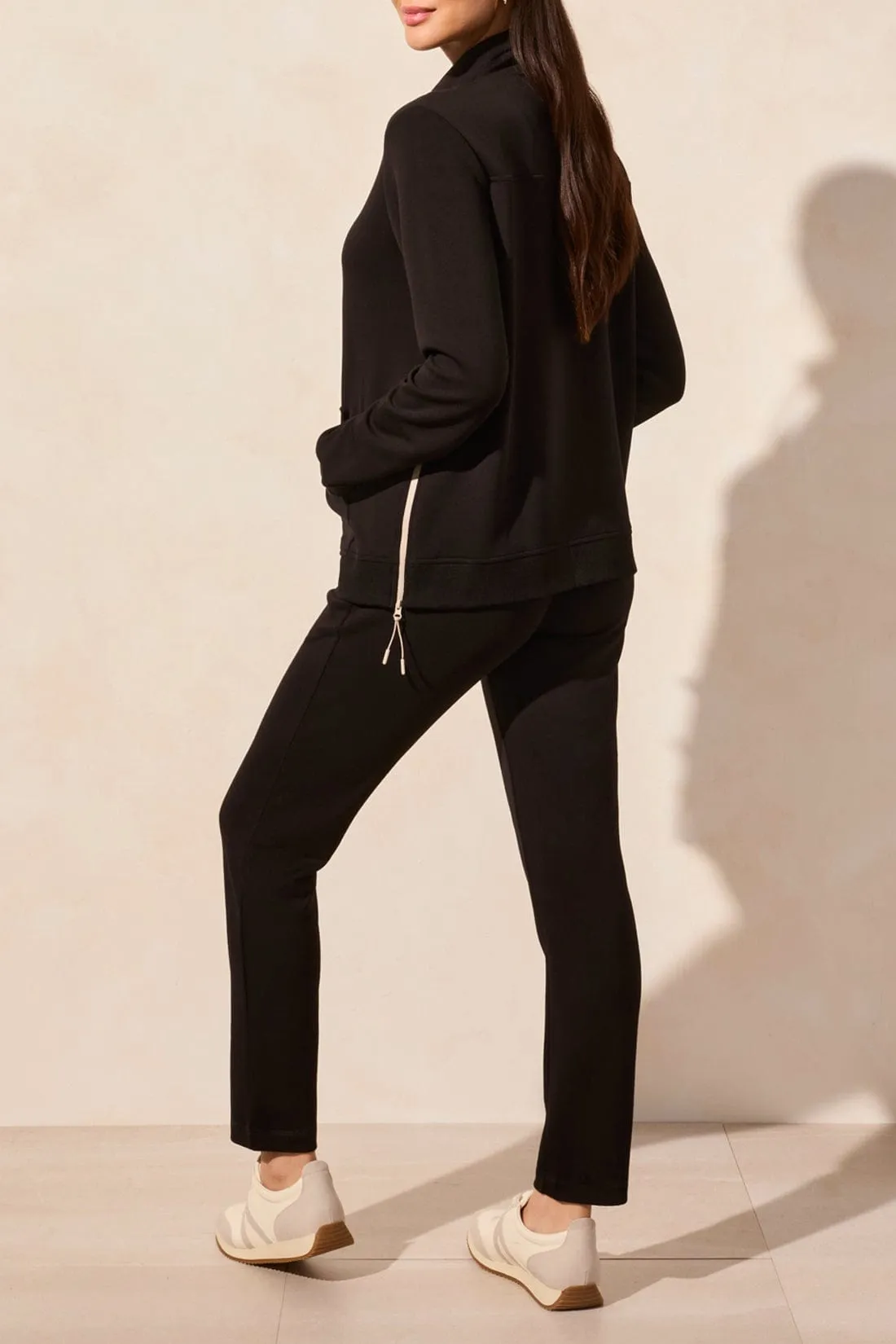 Tribal Long Sleeve Mock Neck Zipper Front Sweater - 20640