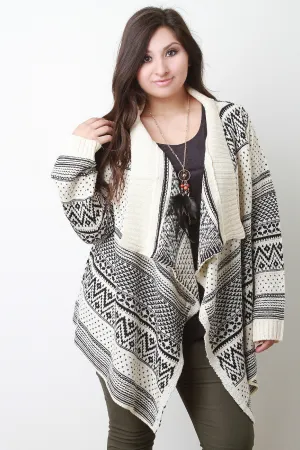 Tribal Pattern Handkerchief Cardigan