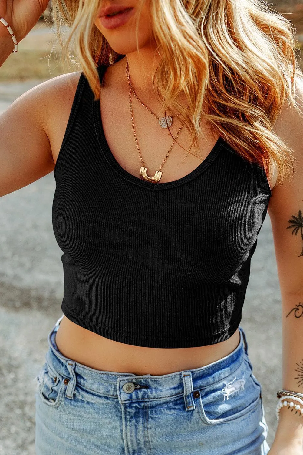 Tropic Essential Scoop Neck Crop Tank Top
