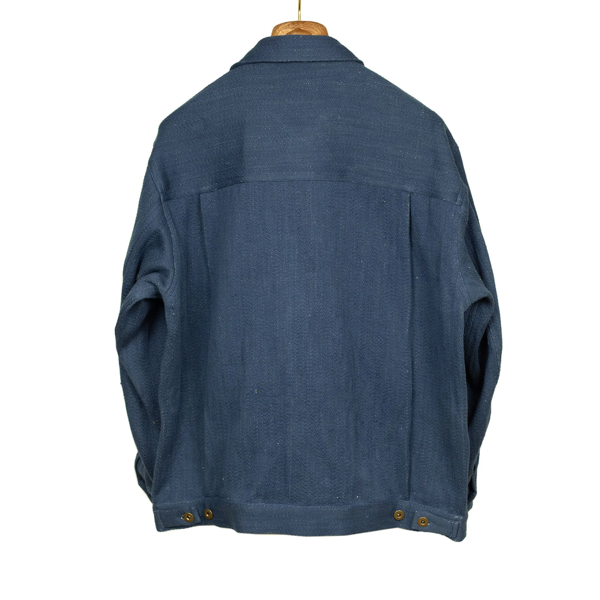 Type 2 trucker jacket in blue slubby handwoven cotton denim