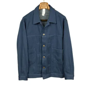 Type 2 trucker jacket in blue slubby handwoven cotton denim
